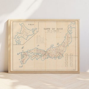 Arte da parete con mappa antica / Stampa poster con mappa / Mappa vintage del Giappone / Poster stampabile di alta qualità / Arte da parete da collezione