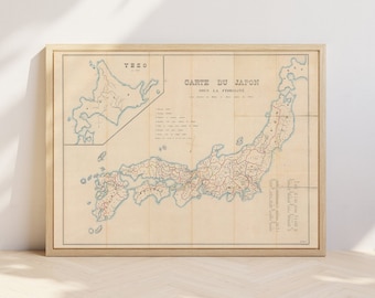 Antique Map Wall Art | Map Poster Print | Vintage Map of Japan | High-Quality Printable Poster | Collectable Wall Art