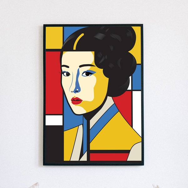 Korean Wall Art | Living Room Poster | Piet Mondrian Posters | Printable poster