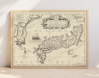 Vintage Japan & Korea Map Print: 1697 Engraving (Digital Download)