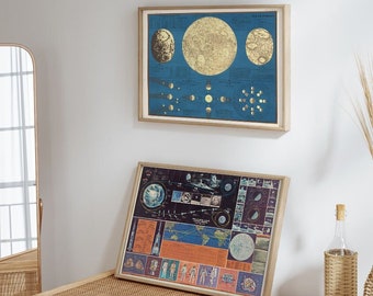 Moon & Apollo Landing Poster Set: Space Lover Gift (Digital Download)