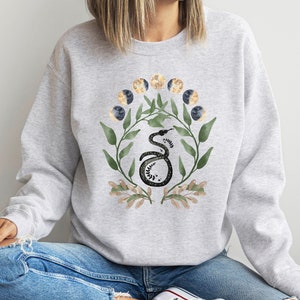 Serpent Botanical and Moon Phase Unisex Sweatshirt