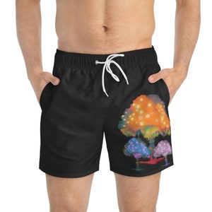 Ghost Fungi Swim Trunks, Beachwear for Men, Trippy shorts