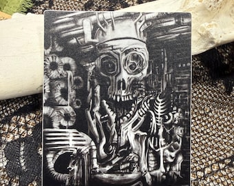 Biomechanical Mass Sticker, creature Art Laptop Decal, Horror Art Sticker, Original Art Sticker