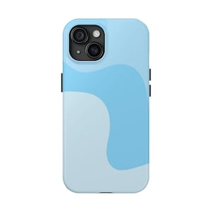 Simple Light Blue Wavy Phone CaseIndie Art iPhone Case | Trendy Line Work & Color | Slim Fit for iPhone 13 14 15 | For Creatives