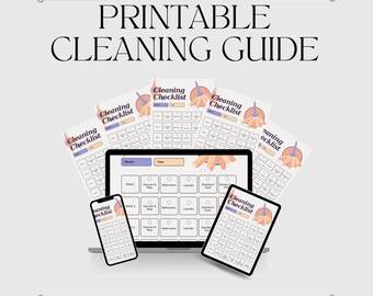 Afdrukbare wekelijkse en maandelijkse reinigingsgids Checklist | Digitale download schoonmaakgids | Home Organisatieplanner | Eenvoudig reinigingsschema