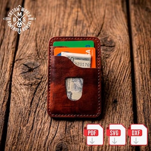 Leather Wallet Pattern, Card Holder  (PDF, SVG, DXF)