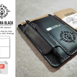 Field Notes omslag lederen patroon PDF, Field Notes case digitale sjabloon