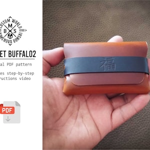 Padrão de carteira de couro - Porta-cartões de couro PDF - Padrão de couro - Modelo de couro - Padrão de carteira fino sem costura em couro PDF