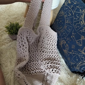 Crochet Market Bag, Farmers Market Tote, Handmade Cotton Bag, Beach Shopping Bag, Shoulder Bag