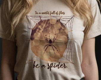 Camiseta de Halloween Spider of Fate, camisa de araña oculta, camiseta con símbolo misterioso, ropa gótica