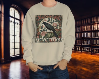 Nevermore Raven Sweatshirt unisex sizing dark academia