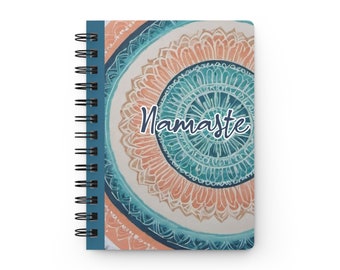 Namaste Mandala Spiral Notebook, Meditation Journal, Gratitude Diary, Mindfulness Spiral, Relaxation Notebook