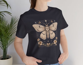 Camiseta Dark Academia Midnight Moth, Camiseta Luna Moth, Roupas Cottagecore, Camiseta Gótica, Estética Bruxa