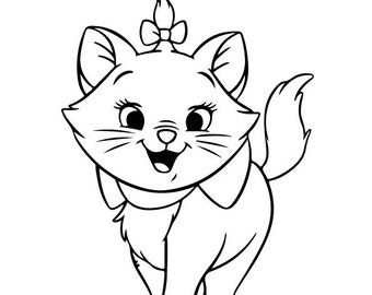Marie Cat SVG, Aristocats Layered Cricut Files