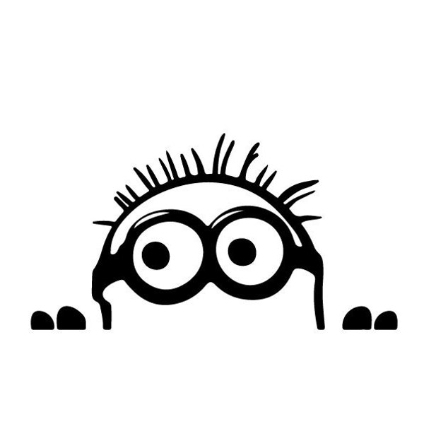 minions svg, minion svg, gru svg, minion car decal svg, cricut file, digital download, for cars, lol svg, outline svg, peeking minion svg