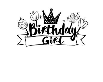 Doğum Günü Kızı Minnie Mouse SVG, Doğum Günü SVG, Tatil SVG,