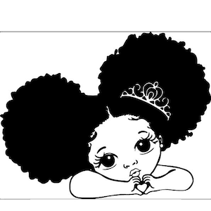 Peekaboo girl, princess svg, Little melanin queen, Svg Eps Png cut file for CricuT, African American clipart, crown, bundle, BLACK princess