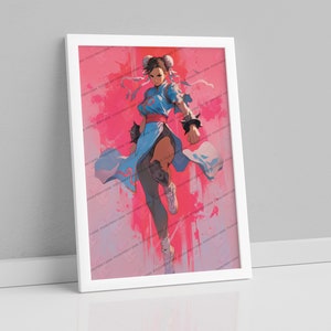 Fighter Fine Art Print - Iconic Video Game Inspired Style, Ready to Hang Home & Office Gaming Wall Decor, Vibrant Video Game Canvas