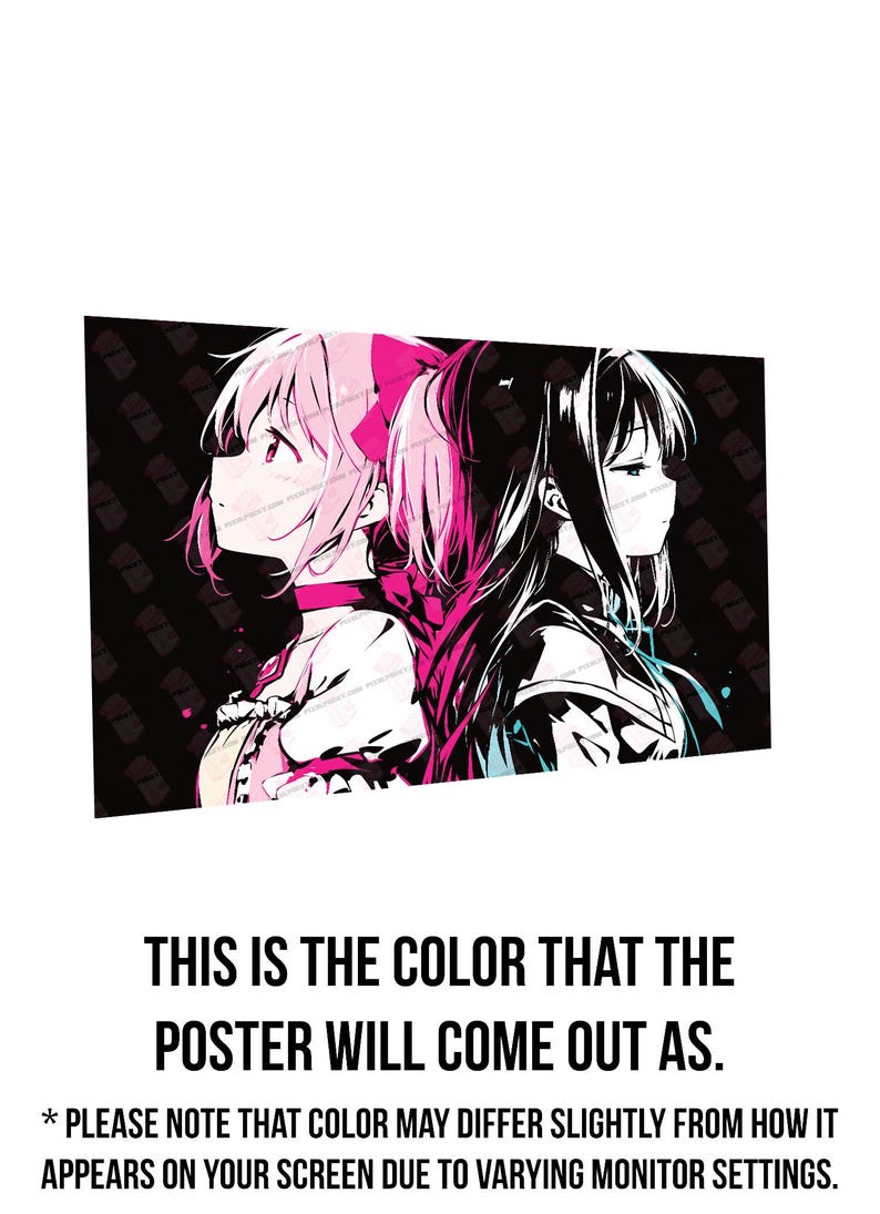 Duality of Fate Fine Art Print Pink and Black Anime Girl Portrait
