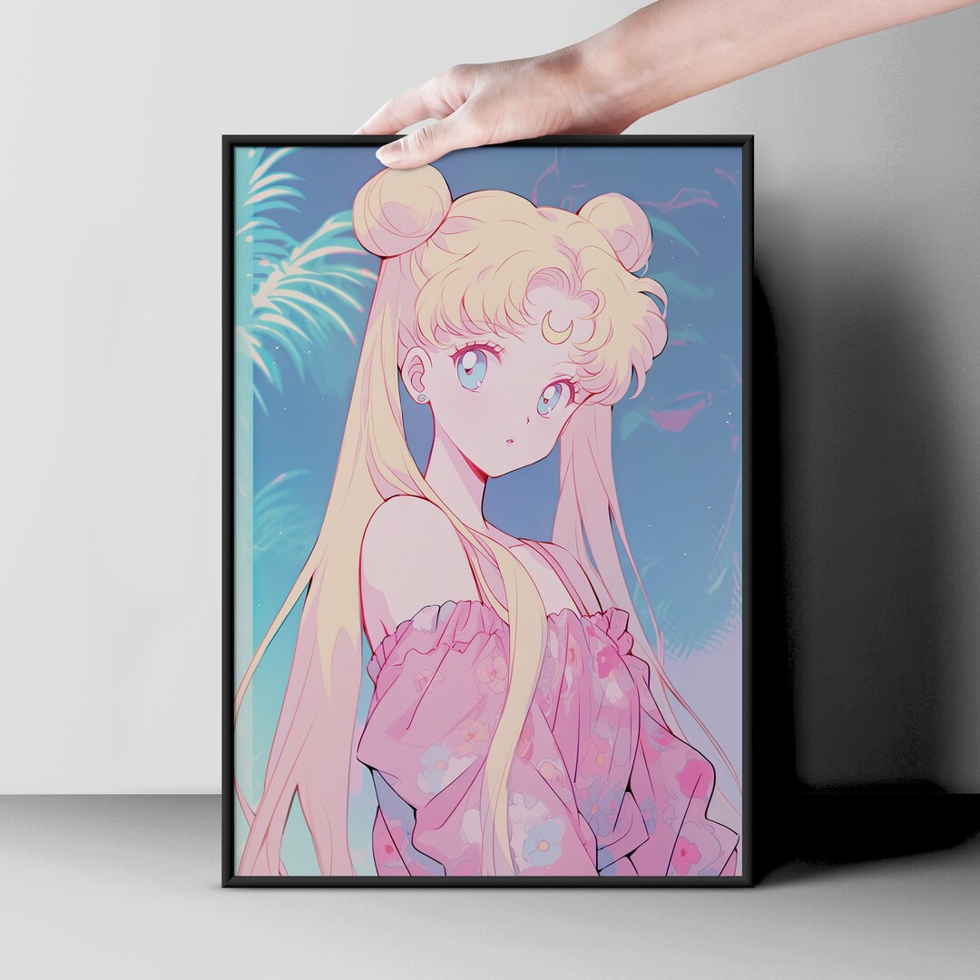 Sailor Moon Anime Pastel Color Poster/framed Anime Art Poster Etsy