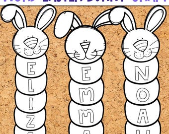 Bastelaktivität mit Osterhasennamen | Bastelaktivität für Oster- und Frühlings-Pinnwandideen