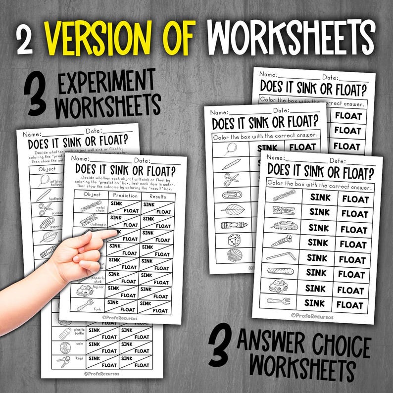 Sink or Float Worksheet | Science Experiment Recording Sheet | Science ...