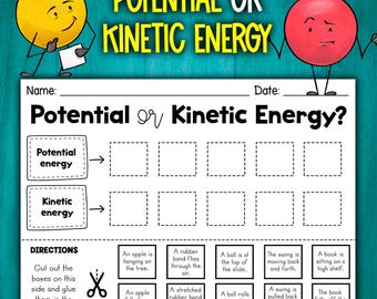 Aktivität zum Sortieren potenzieller und kinetischer Energie | Interaktives Wissenschaftsnotizbuch | Arbeitsblatt „Bewegungsenergie“