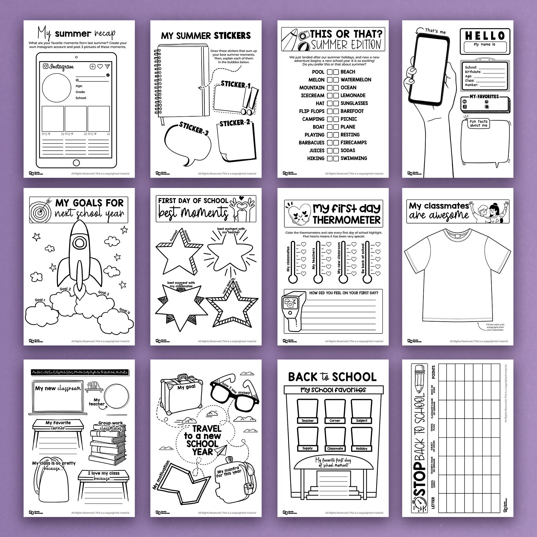 Back to School Activity Back to School Activities First Day of School ...