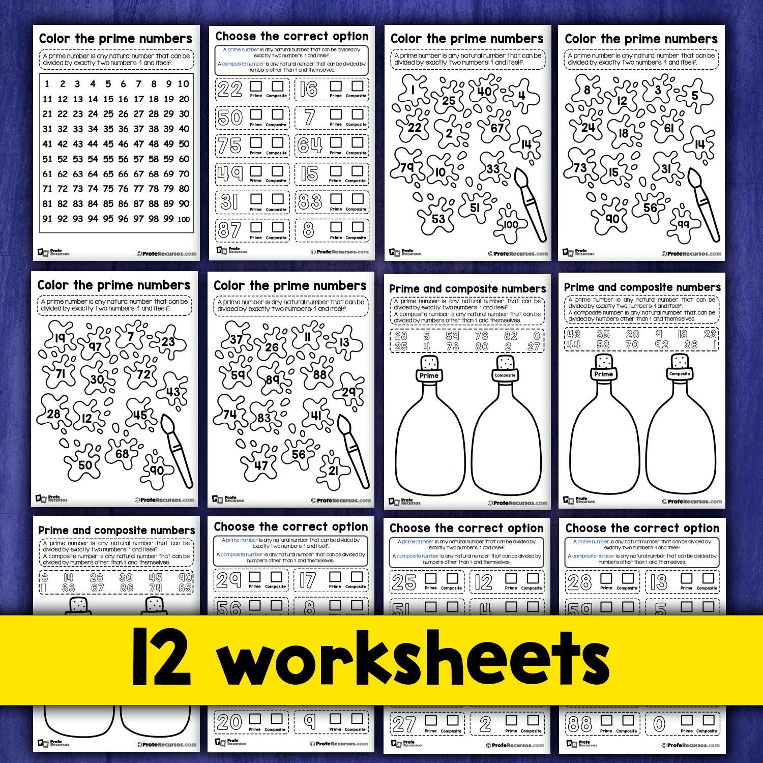 Prime and Composite Numbers Activities | Worksheets + Lesson | Factors ...