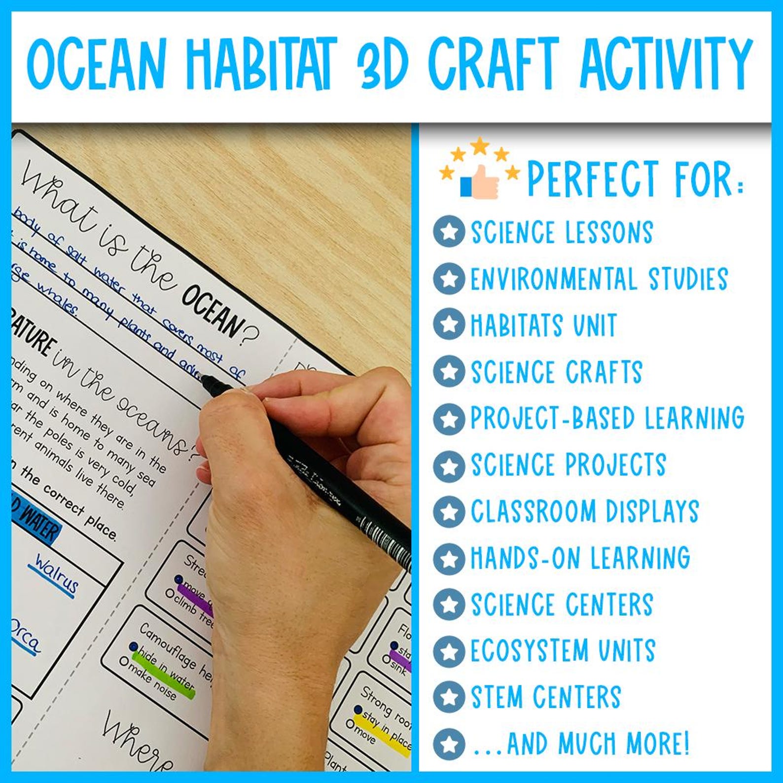 OCEAN Habitat | 3D Craft Activity | Biomes Hands-on Science Learning ...