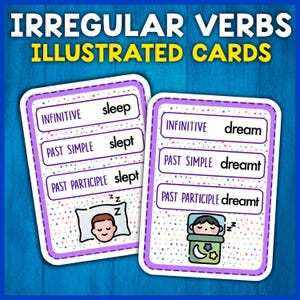 Irregular Verbs Cards SET 2 | Infinitive + Past Simple + Past ...