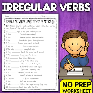 Irregular Verbs Past Tense Worksheets Activity | Irregular Past Tense Verbs Activities