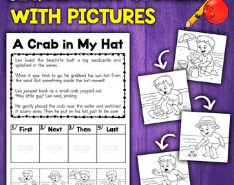 Sequencing Stories With Pictures Activity | Sequence of Events Reading Passage Worksheets
