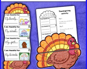 Thanksgiving Craft | Turkey Craft | Thanksgiving Coloring Turkey Activity