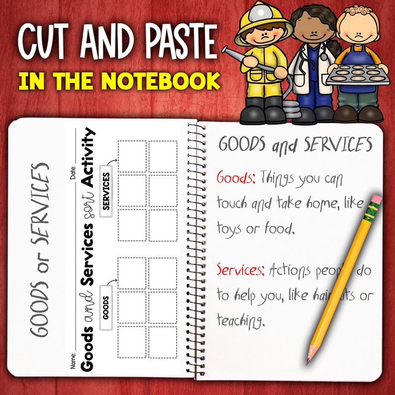 Goods and Services Sort Worksheet | Economics Cut and Paste Activity ...