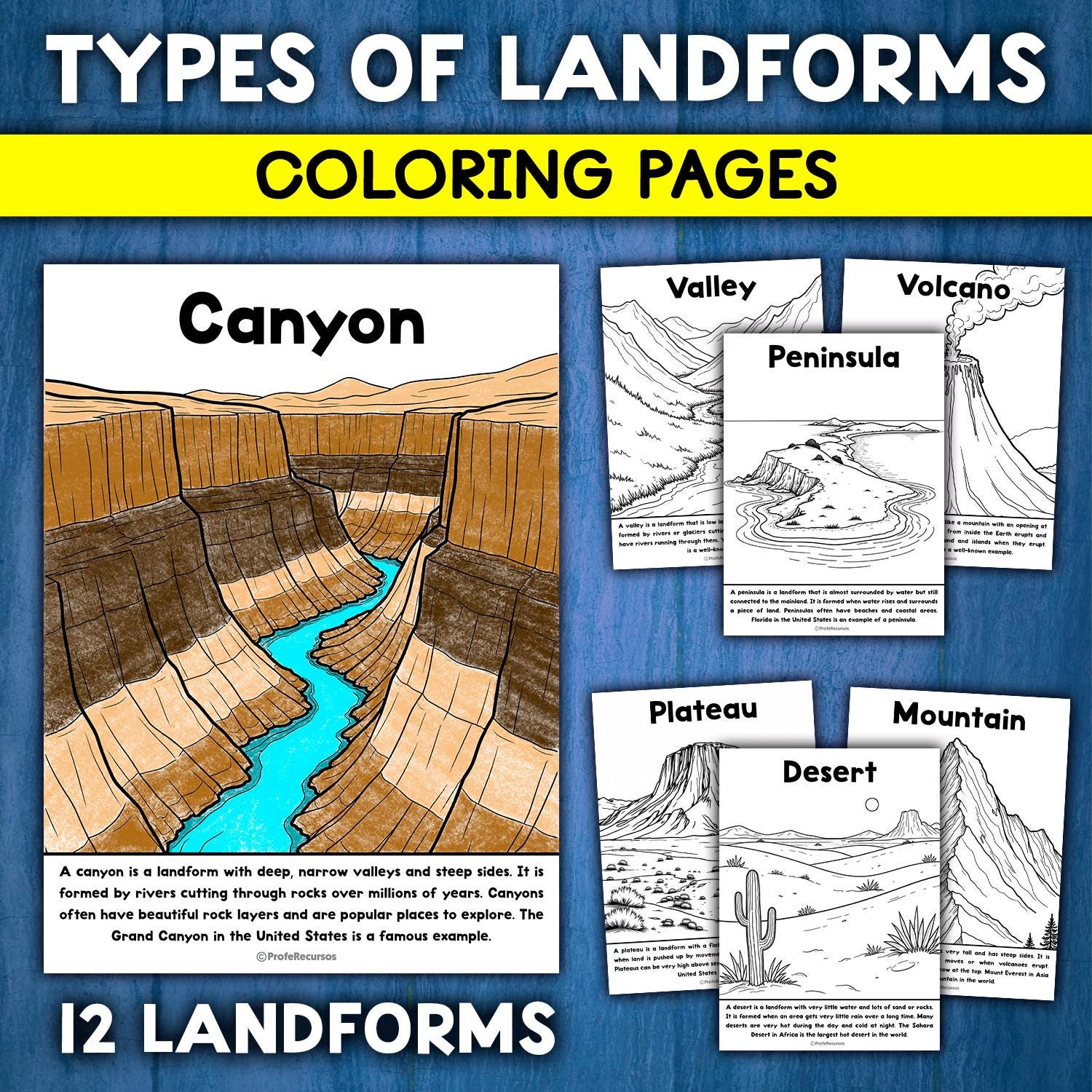 Landforms and Bodies of Water Activity Bundle | Types of Landforms - Etsy