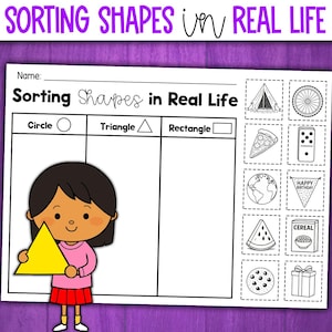 Sorting 2D Shapes Activity | 2D shape sorting Cut and Paste | 1st & 2nd Grade Sorting By Real World Shapes
