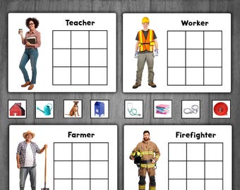 Community Helpers Sorting Matching Activity | Community Helpers Preschool Game | Works Jobs and Occupations Activity