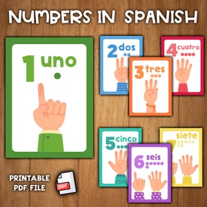 Spaanse cijfers Flashcards 1 tot 10 | Cijfers in het Spaans | Nummerkaarten in het Spaans | Cijfers leren in het Spaans | Leer tellen in het Spaans