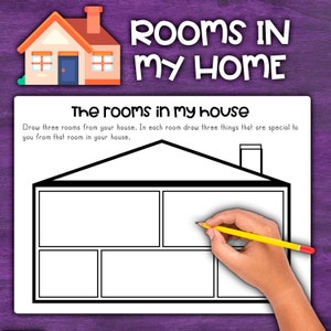 私の家の部屋 |私の家のワークシート |学校に戻るアクティビティ |新学期ワークシート |幼児向けの描画ワークシート