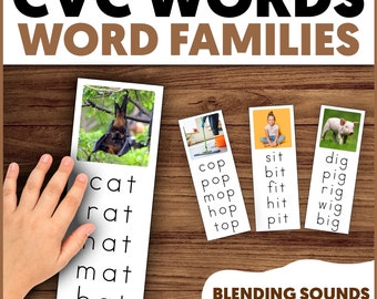 CVC Word Families CVC and Phonics Reading Activities Phonics Reading Centers CVC Words for Prek Reading Activities for Prek Reading Games