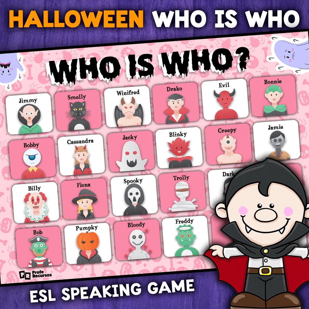 Halloween Speaking Game | Who is Who? | ESL Games for English Learners ...