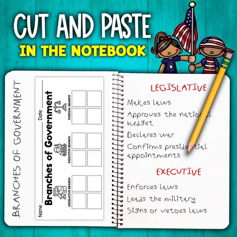 Branches of Government Cut and Paste Sorting Activity | Interactive ...