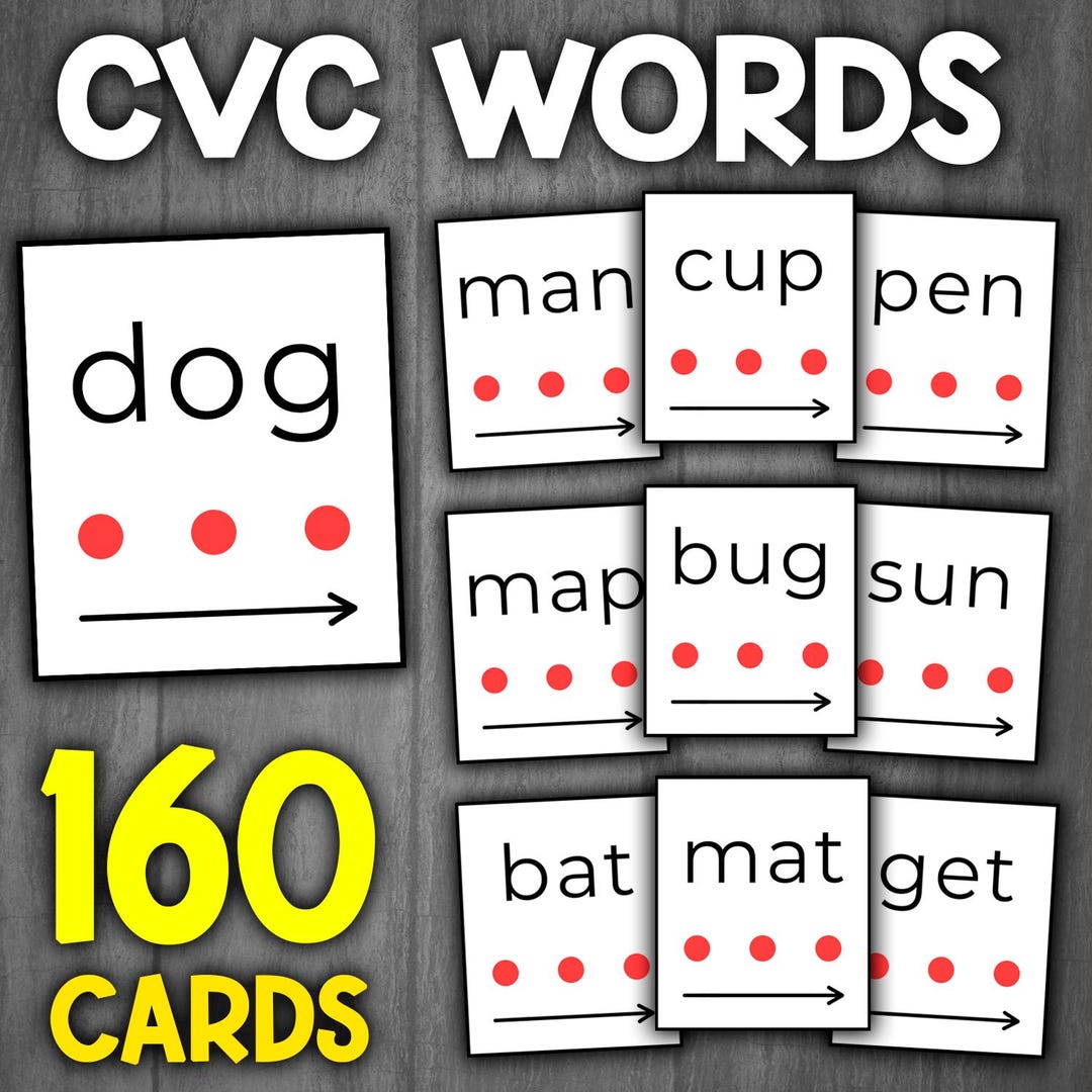 CVC Words Flash Cards | Blending CVC Words | Short Vowels Cards ...