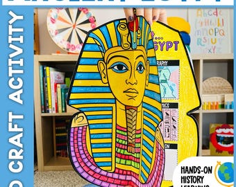 Ancient Egypt Activity Project | Ancient Civilizations | Pharaoh 3D Craft | Social Studies Craftactivity | Ancient Egypt Centers