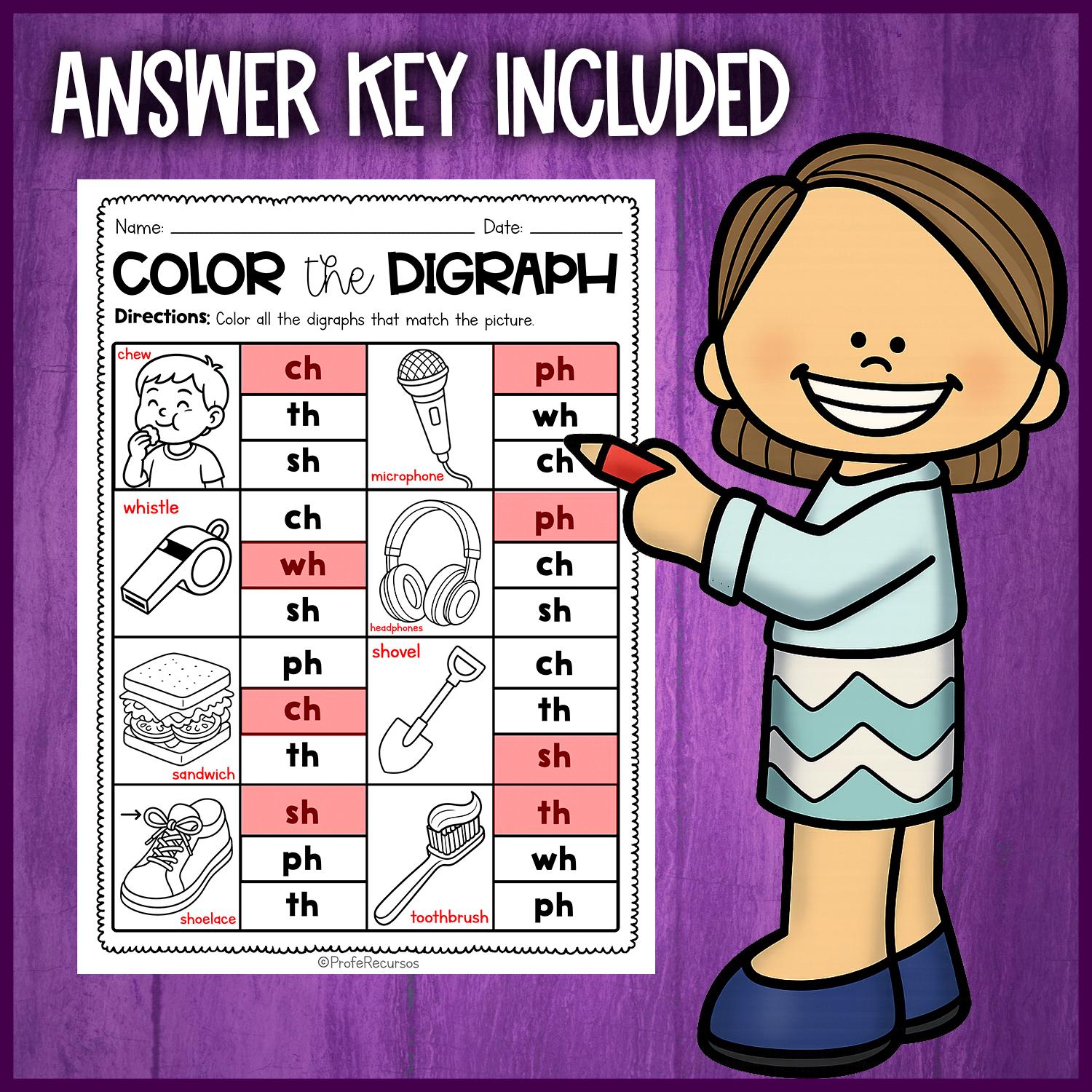 Consonant Digraphs Worksheets | 1st Grade and 2nd Grade Phonics Review ...