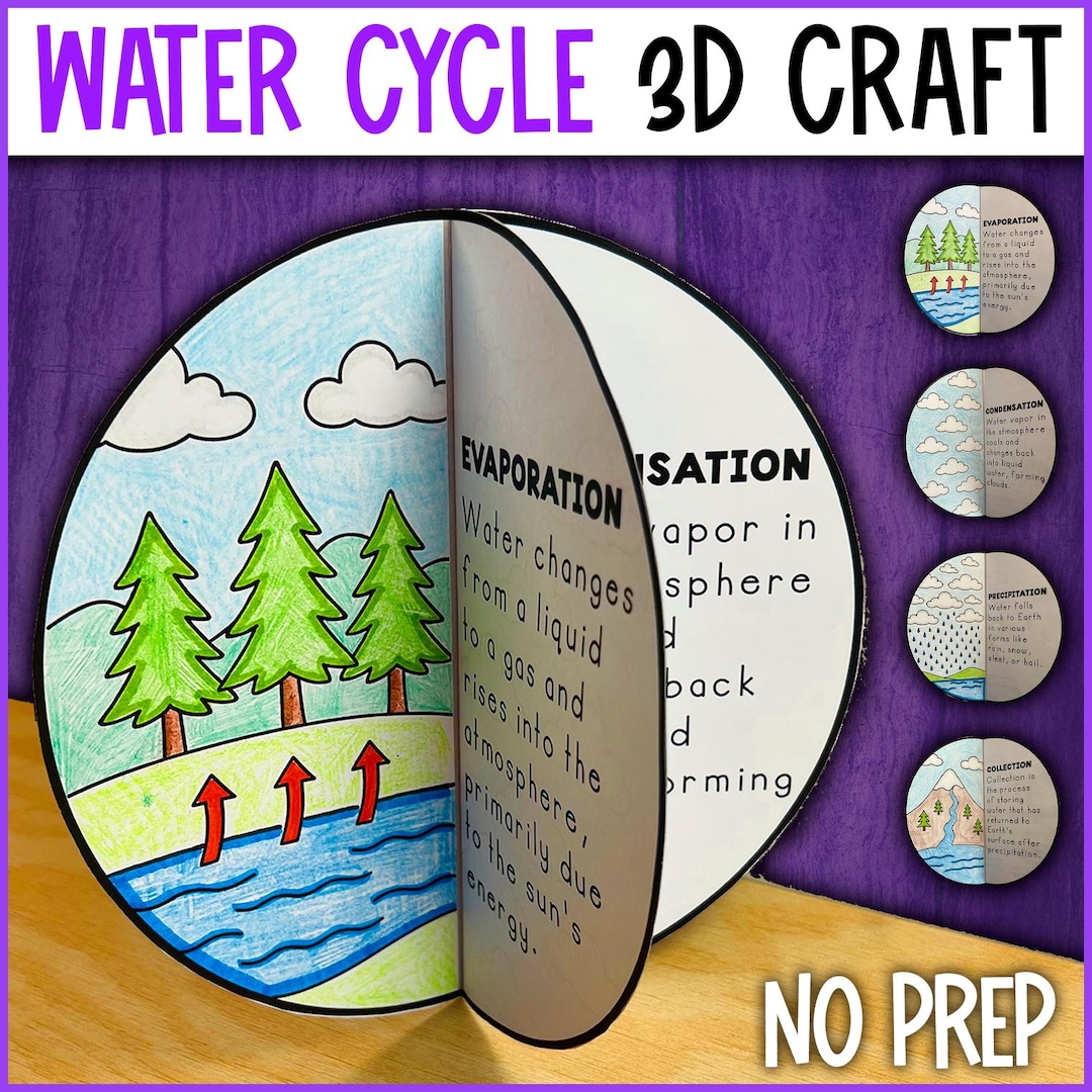 Water Cycle 3D Craft Activity | Science Craft Activity - Etsy