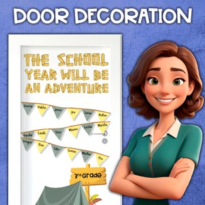 Back to School Door Decoration | Door Display | Camping Themed Decoration | Decoration for Classroom Door