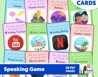 Conversation Game Do you hate it or love it? (In English)